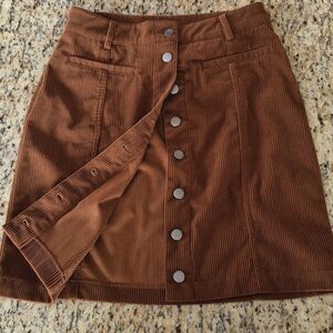 Bagatelle Collection, Corduroy, Button Down Skirt